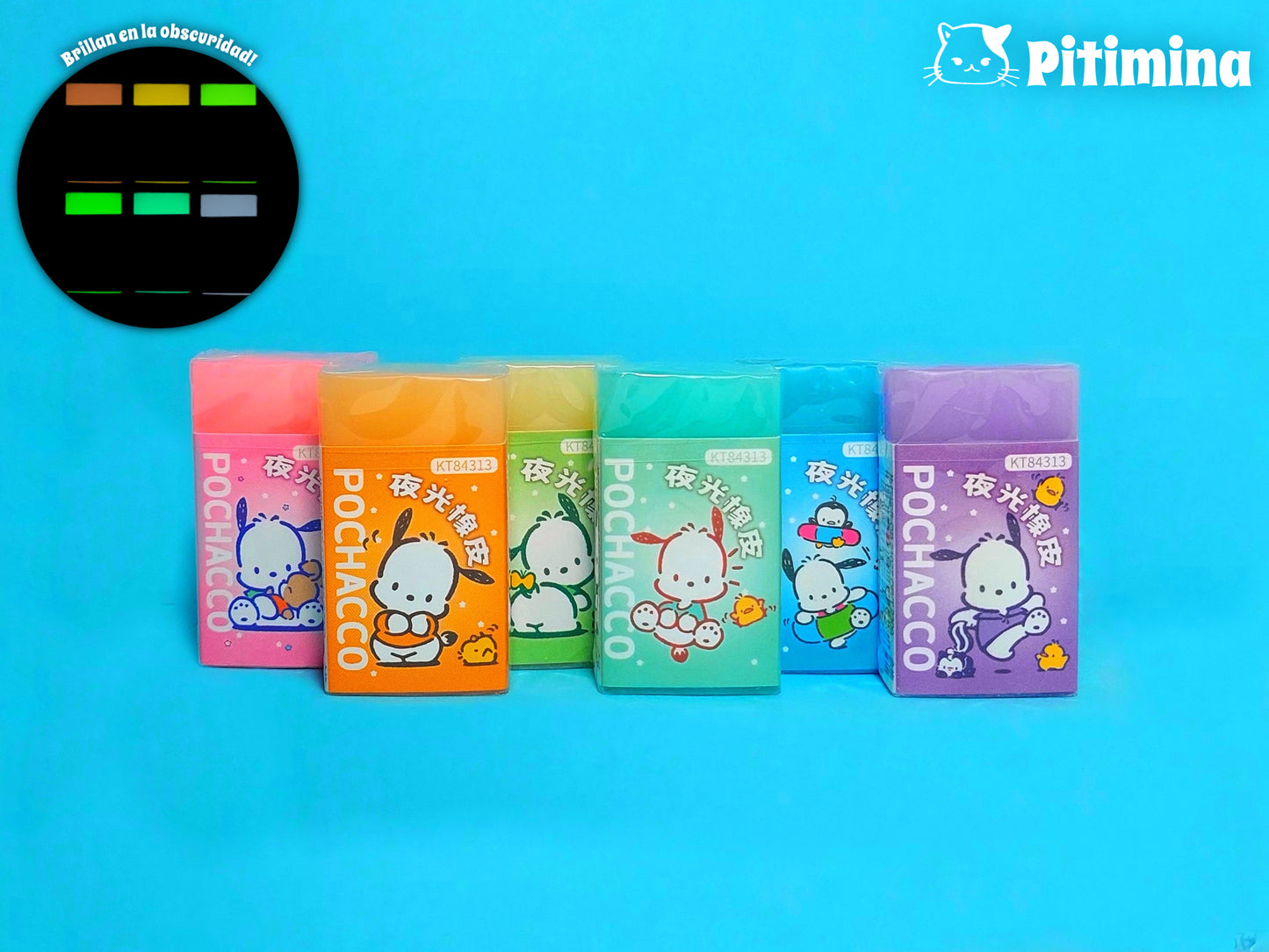 Gomas de Borrar Glow in the Dark - Arcoiris Pochacco / Sanrio™
